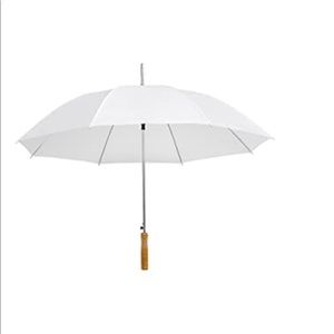 8 white umbrellas unused